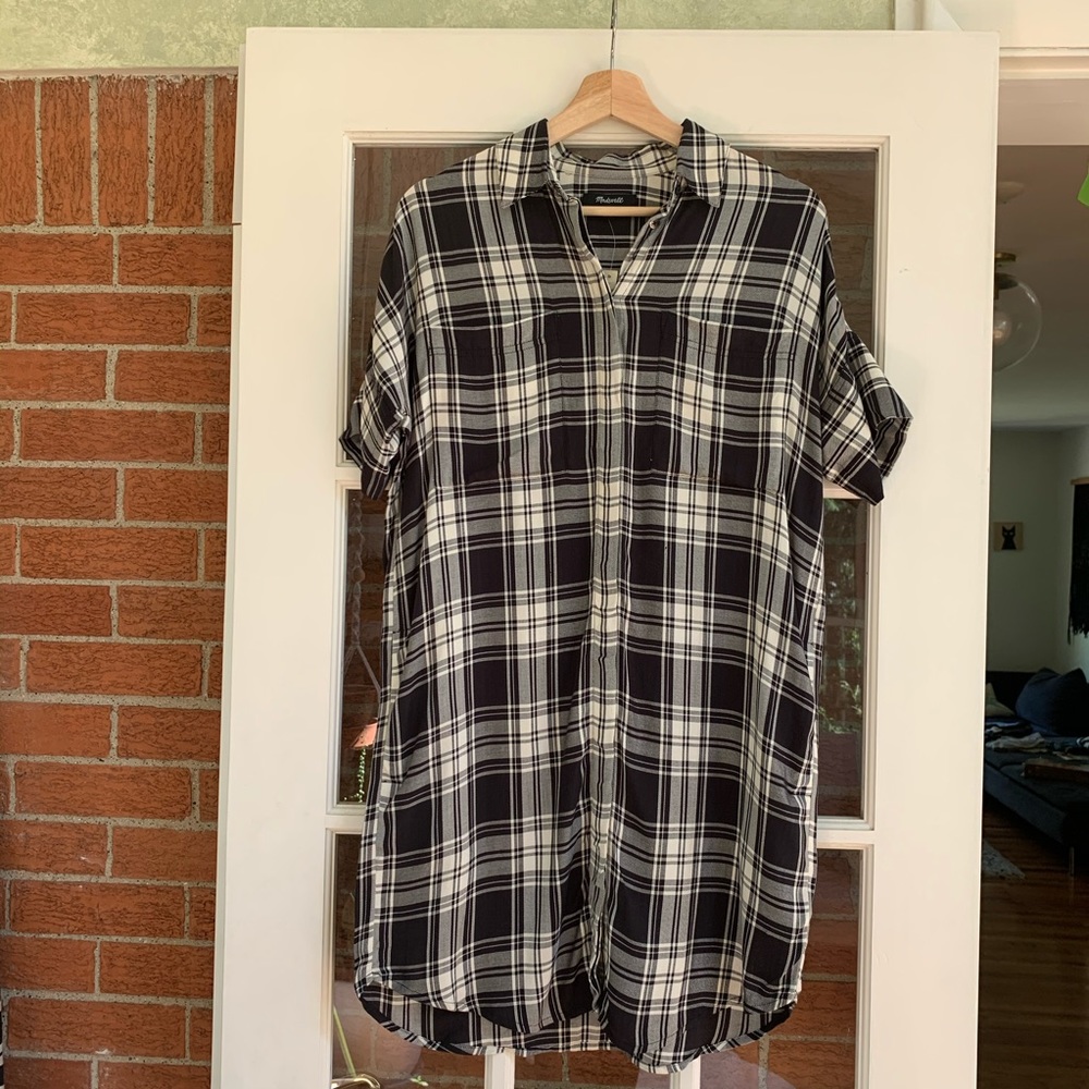 Madewell Plaid Button Up Dress / Tunic